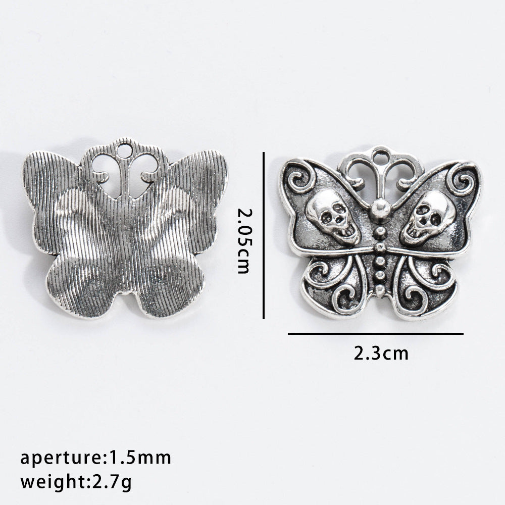 Wholesale 20pcs Retro Gothic Dark Style Butterfly Skull Pendant